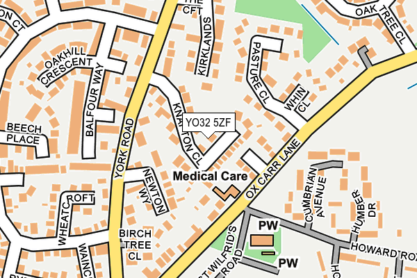 YO32 5ZF map - OS OpenMap – Local (Ordnance Survey)