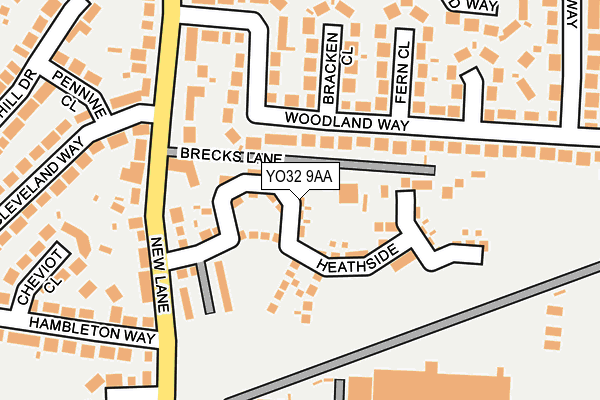 YO32 9AA map - OS OpenMap – Local (Ordnance Survey)