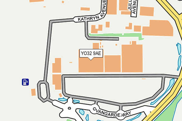 YO32 9AE map - OS OpenMap – Local (Ordnance Survey)