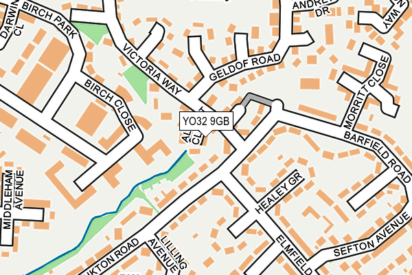 YO32 9GB map - OS OpenMap – Local (Ordnance Survey)