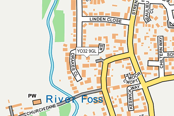 YO32 9GL map - OS OpenMap – Local (Ordnance Survey)