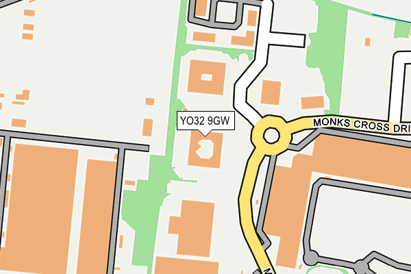 YO32 9GW map - OS OpenMap – Local (Ordnance Survey)