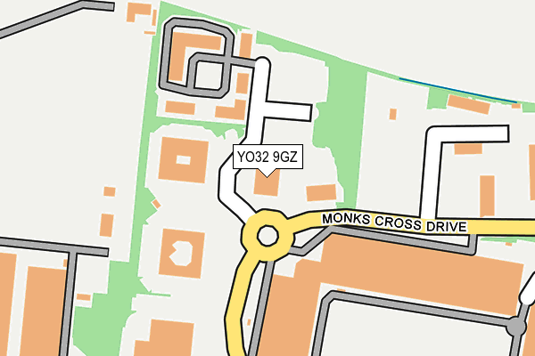 YO32 9GZ map - OS OpenMap – Local (Ordnance Survey)