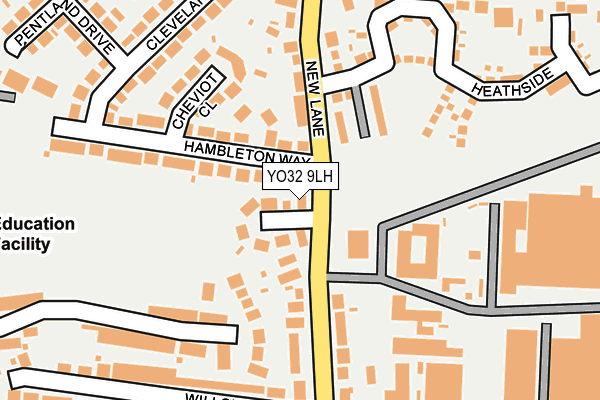 YO32 9LH map - OS OpenMap – Local (Ordnance Survey)