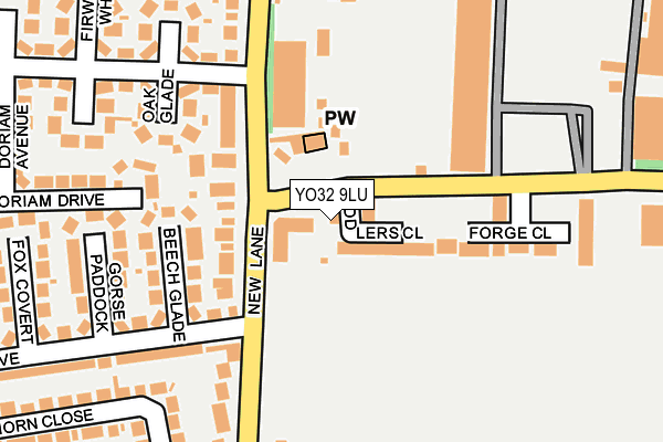 YO32 9LU map - OS OpenMap – Local (Ordnance Survey)