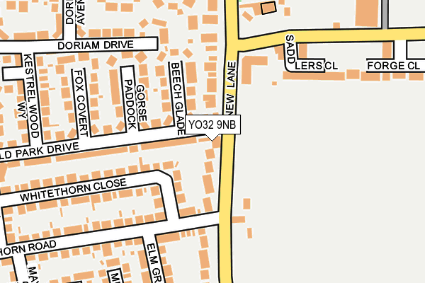 YO32 9NB map - OS OpenMap – Local (Ordnance Survey)