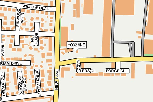 YO32 9NE map - OS OpenMap – Local (Ordnance Survey)