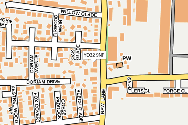 YO32 9NF map - OS OpenMap – Local (Ordnance Survey)