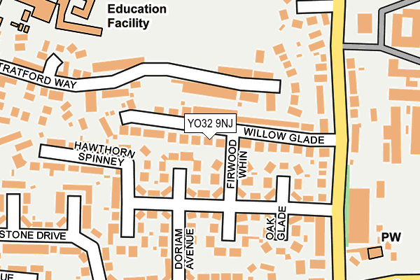 YO32 9NJ map - OS OpenMap – Local (Ordnance Survey)