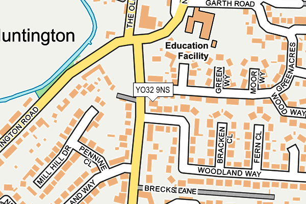 YO32 9NS map - OS OpenMap – Local (Ordnance Survey)