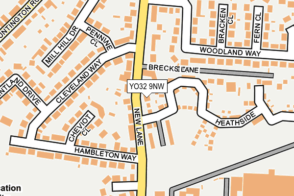 YO32 9NW map - OS OpenMap – Local (Ordnance Survey)