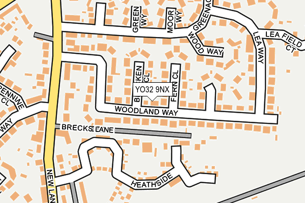 YO32 9NX map - OS OpenMap – Local (Ordnance Survey)