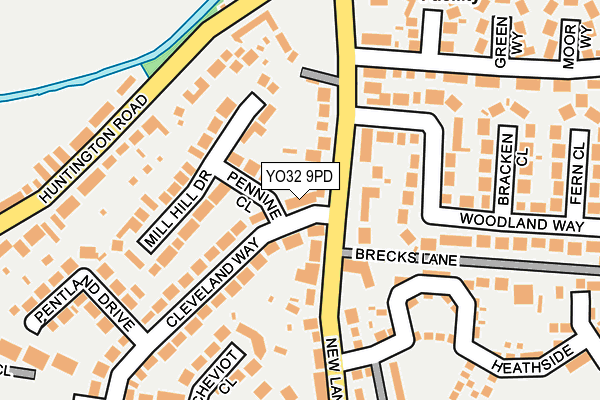 YO32 9PD map - OS OpenMap – Local (Ordnance Survey)