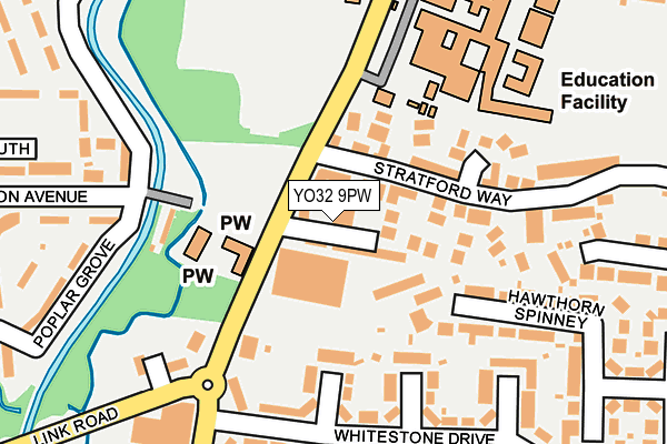 YO32 9PW map - OS OpenMap – Local (Ordnance Survey)