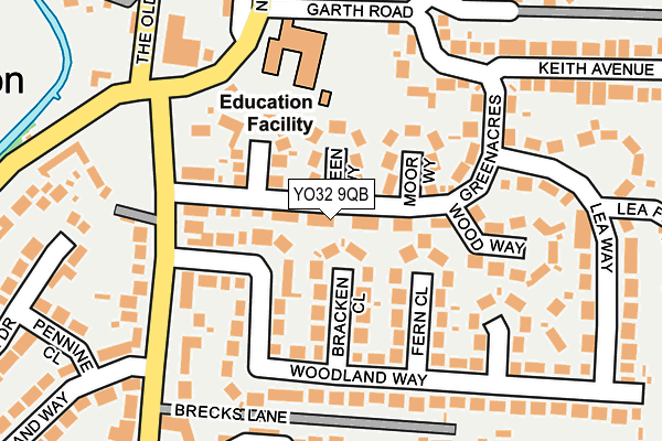 YO32 9QB map - OS OpenMap – Local (Ordnance Survey)