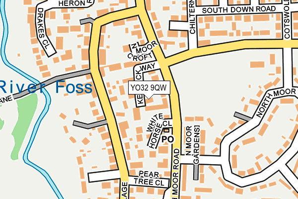 YO32 9QW map - OS OpenMap – Local (Ordnance Survey)