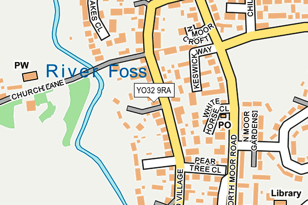 YO32 9RA map - OS OpenMap – Local (Ordnance Survey)