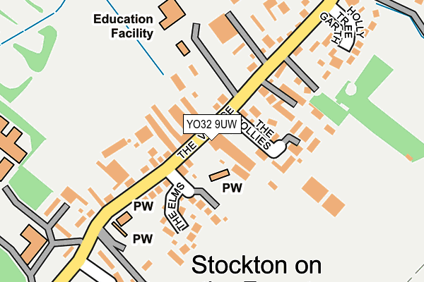 Map of THE FOX INN STOCKTON ON FOREST LIMITED at local scale