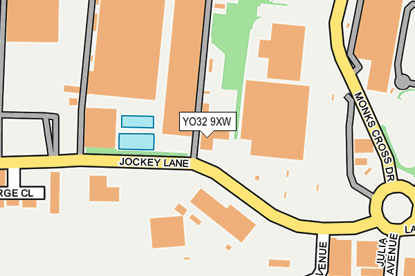 YO32 9XW map - OS OpenMap – Local (Ordnance Survey)
