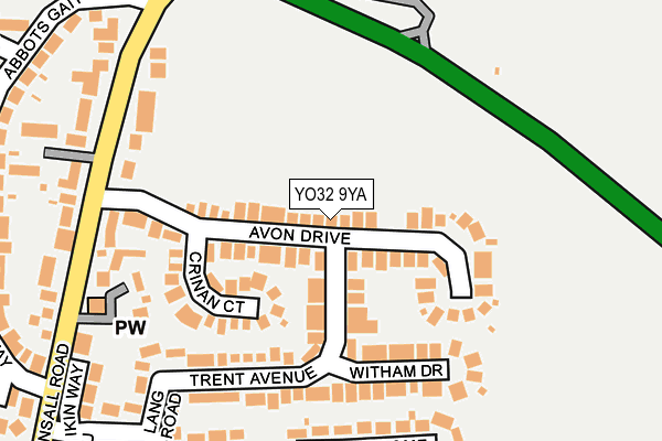 YO32 9YA map - OS OpenMap – Local (Ordnance Survey)