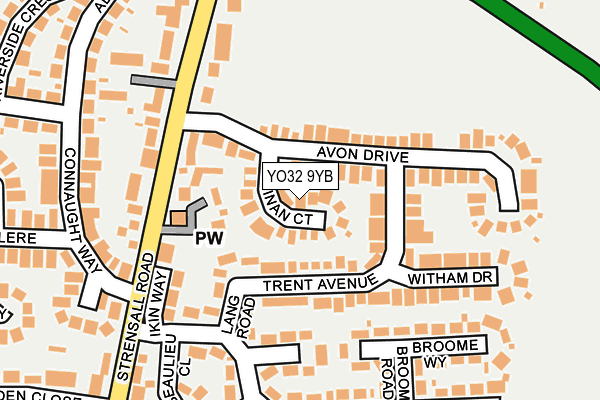 YO32 9YB map - OS OpenMap – Local (Ordnance Survey)