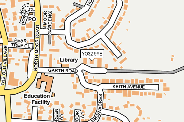 YO32 9YE map - OS OpenMap – Local (Ordnance Survey)