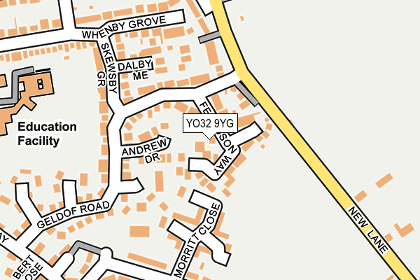 YO32 9YG map - OS OpenMap – Local (Ordnance Survey)