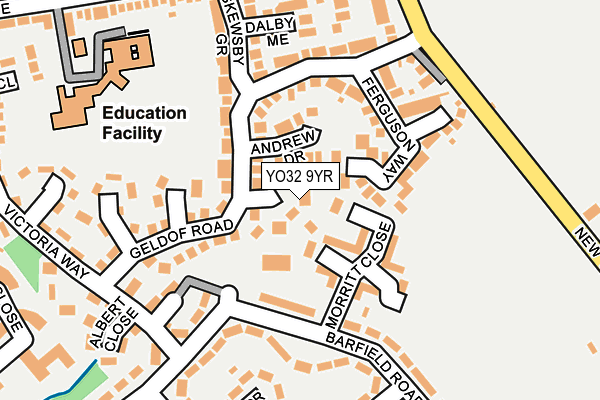 YO32 9YR map - OS OpenMap – Local (Ordnance Survey)