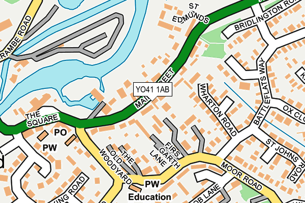 YO41 1AB map - OS OpenMap – Local (Ordnance Survey)