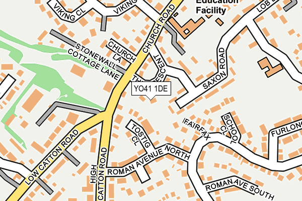 YO41 1DE map - OS OpenMap – Local (Ordnance Survey)