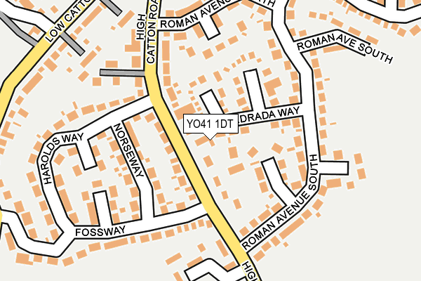 YO41 1DT map - OS OpenMap – Local (Ordnance Survey)