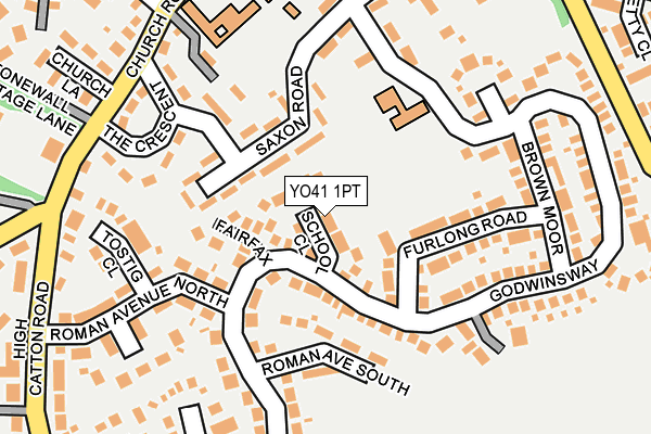 YO41 1PT map - OS OpenMap – Local (Ordnance Survey)