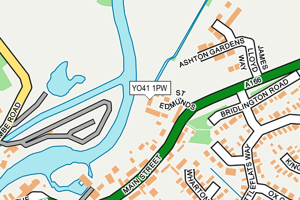 YO41 1PW map - OS OpenMap – Local (Ordnance Survey)