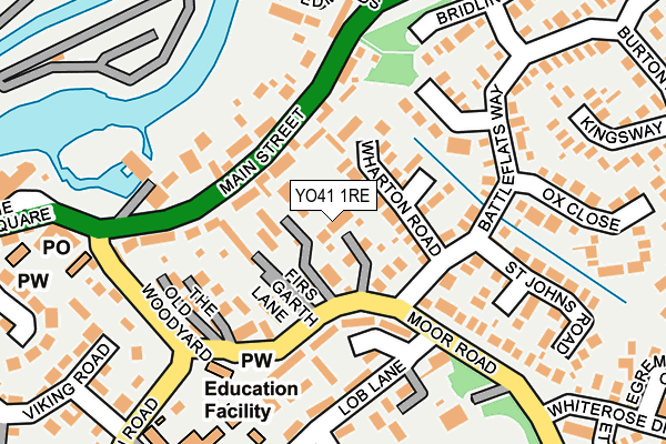 YO41 1RE map - OS OpenMap – Local (Ordnance Survey)
