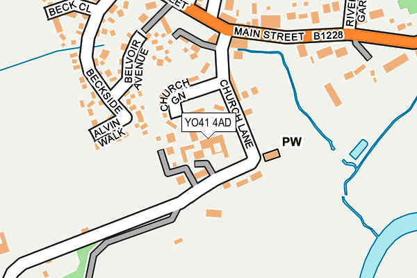 YO41 4AD map - OS OpenMap – Local (Ordnance Survey)
