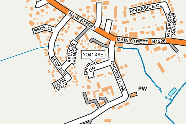 YO41 4AE map - OS OpenMap – Local (Ordnance Survey)
