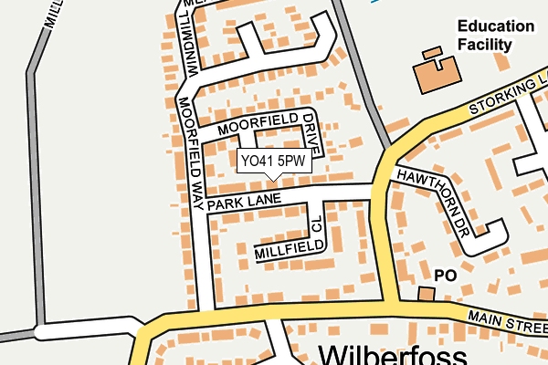 YO41 5PW map - OS OpenMap – Local (Ordnance Survey)