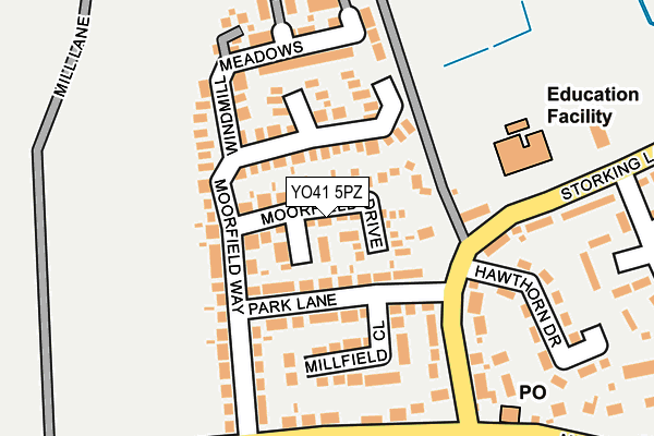 YO41 5PZ map - OS OpenMap – Local (Ordnance Survey)