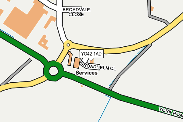 YO42 1AD map - OS OpenMap – Local (Ordnance Survey)