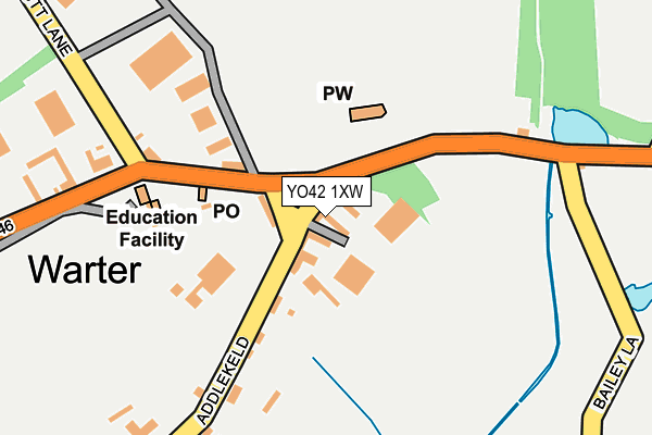 YO42 1XW map - OS OpenMap – Local (Ordnance Survey)