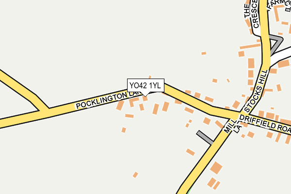 YO42 1YL map - OS OpenMap – Local (Ordnance Survey)