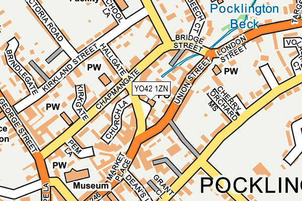 YO42 1ZN map - OS OpenMap – Local (Ordnance Survey)