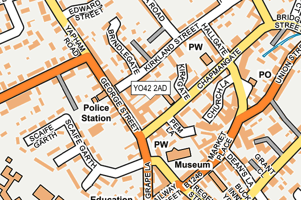 YO42 2AD map - OS OpenMap – Local (Ordnance Survey)