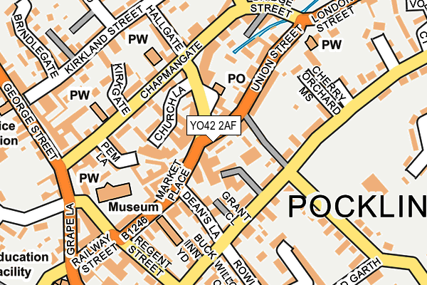 YO42 2AF map - OS OpenMap – Local (Ordnance Survey)