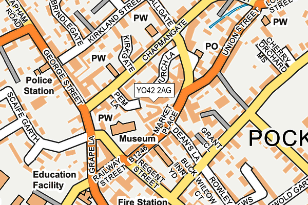 YO42 2AG map - OS OpenMap – Local (Ordnance Survey)