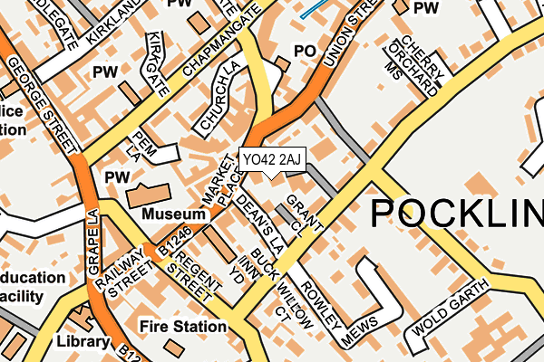 YO42 2AJ map - OS OpenMap – Local (Ordnance Survey)