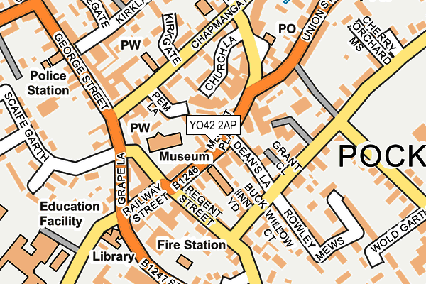 YO42 2AP map - OS OpenMap – Local (Ordnance Survey)