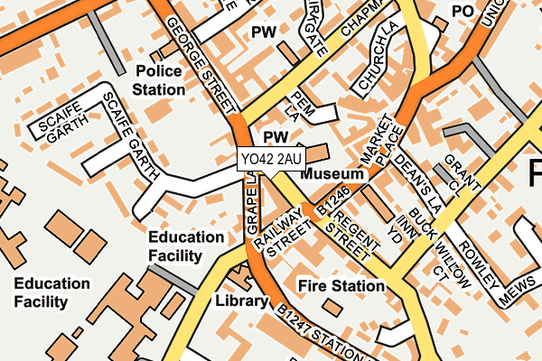 YO42 2AU map - OS OpenMap – Local (Ordnance Survey)