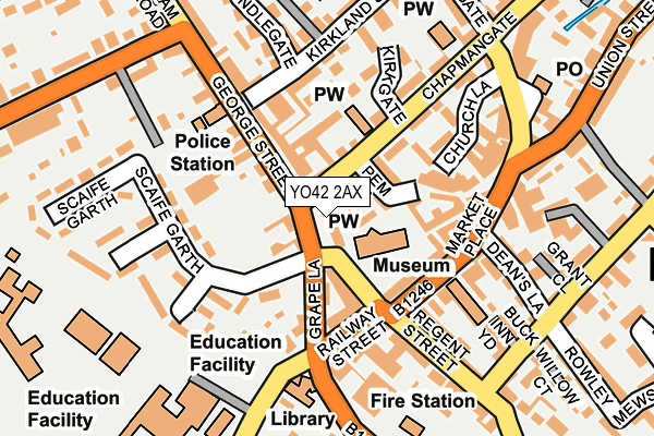 YO42 2AX map - OS OpenMap – Local (Ordnance Survey)
