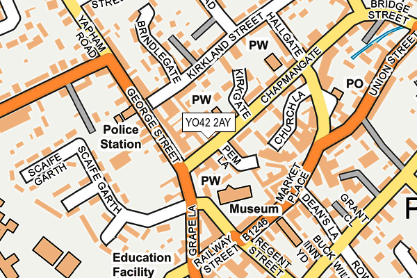 YO42 2AY map - OS OpenMap – Local (Ordnance Survey)